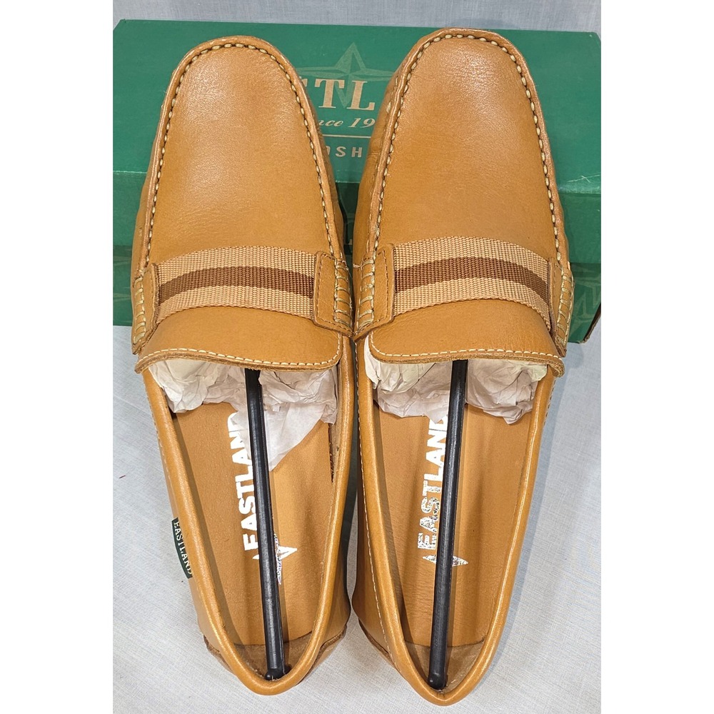 Eastland Whitman Camel Leather Driving Loafers Men's 8 Slip On Shoes - Picture 10 of 11